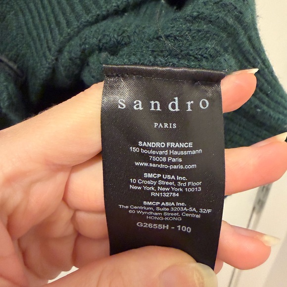 SANDRO | Lace-Trim Wool-Blend Cardigan - Picture 6 of 7